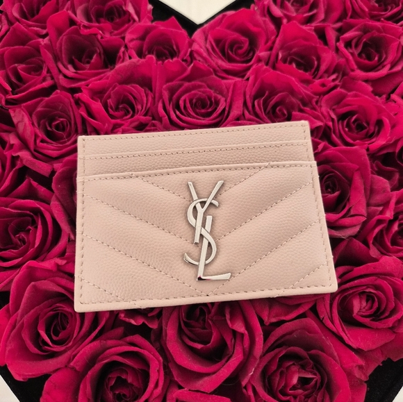 Authentic Saint Laurent YSL Card Case - Pale Blush - Used Twice - Picture 1 of 14